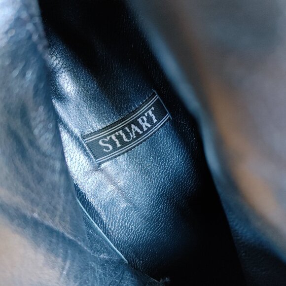 💯% genuine leather Black Knee high heeled boots - Picture 11 of 16